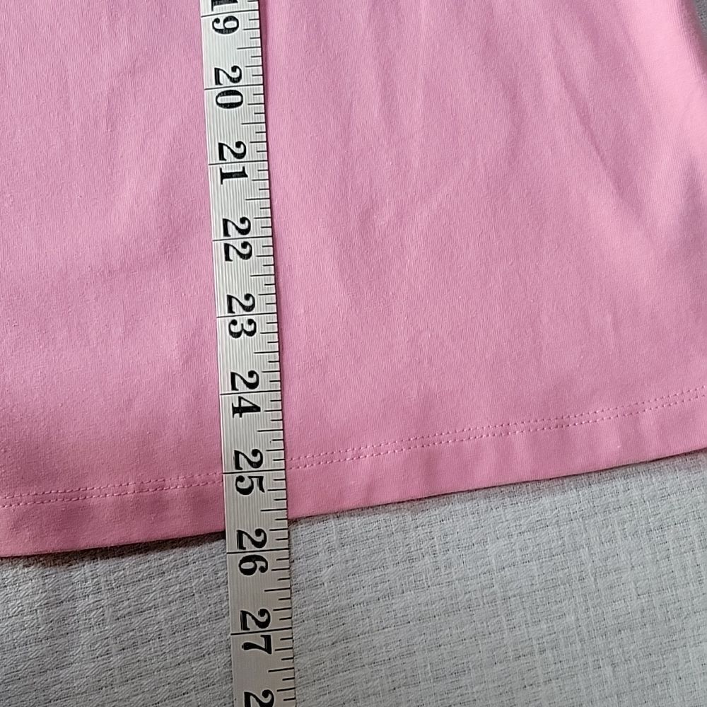QVC Denim & Co Pink Square Neck Short Sleeve Top Medium EUC - Picture 4 of 8